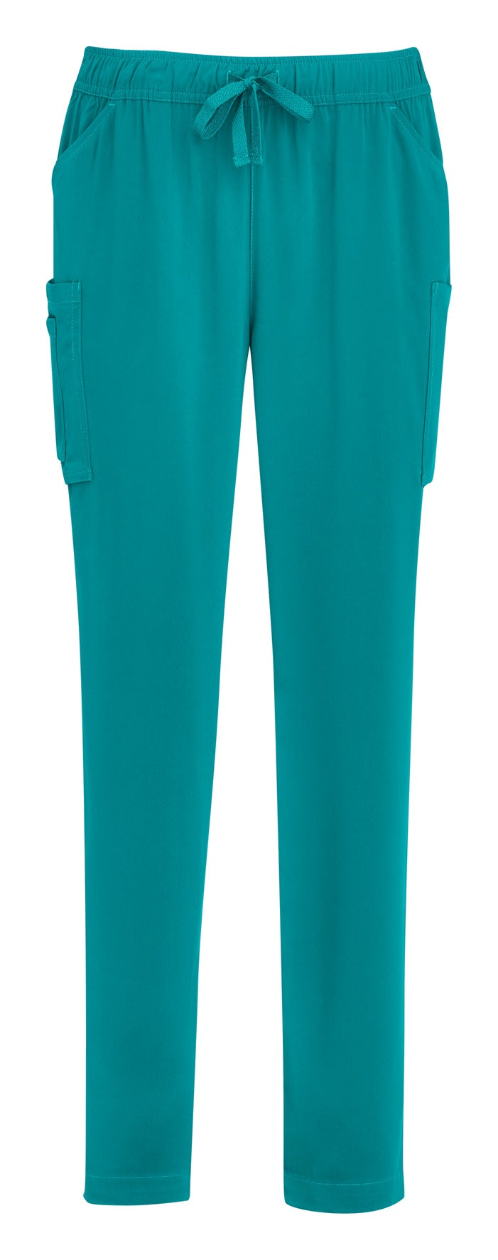 Avery Womens Slim Leg Scrub Pant Teal front view