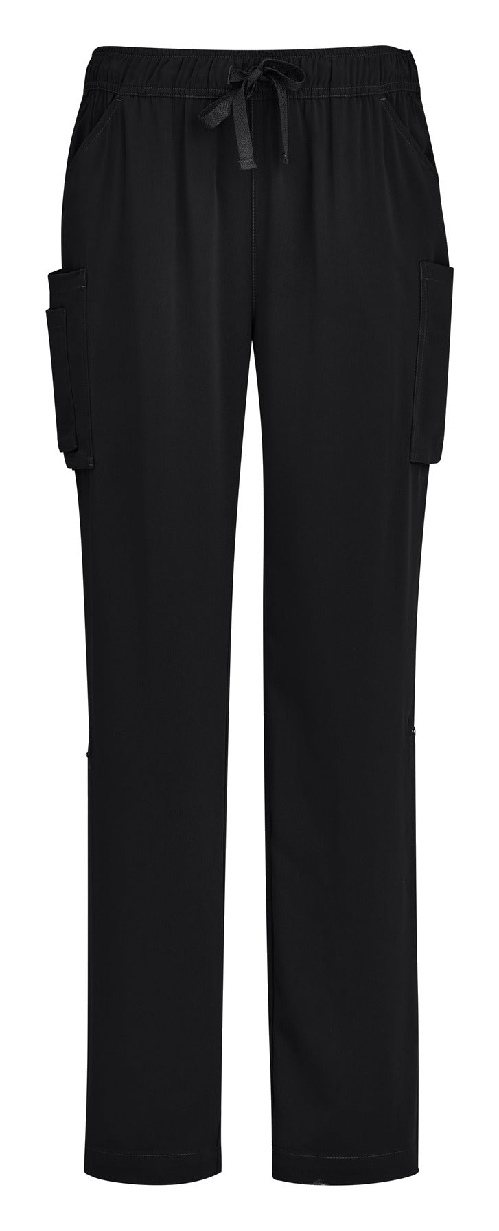 Avery Womens Straight Leg Scrub Pant Black front view
