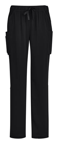 Avery Womens Straight Leg Scrub Pant Black front view