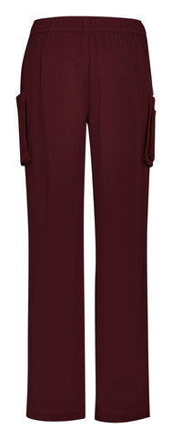 Avery Womens Straight Leg Scrub Pant Burgundy back view