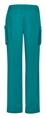 Avery Womens Straight Leg Scrub Pant Teal back view