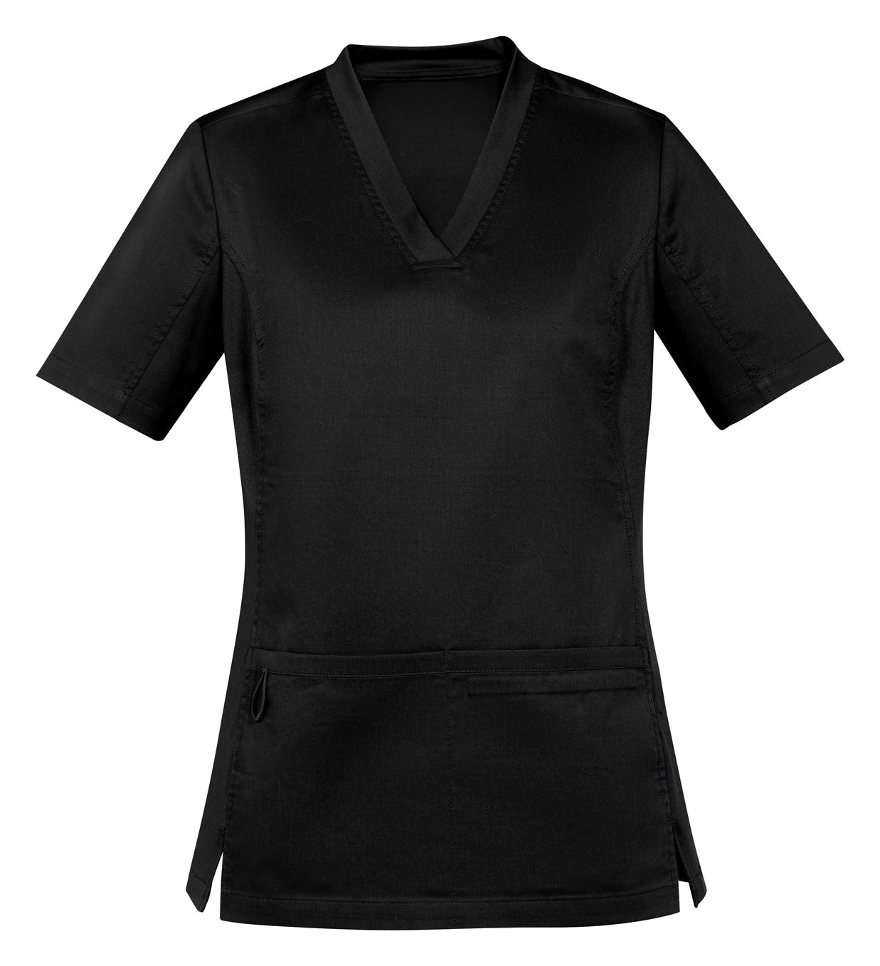 Riley Womens Stretch Scrub Top in Black