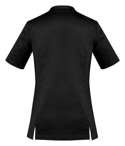 Riley Womens Stretch Scrub Top Black back view