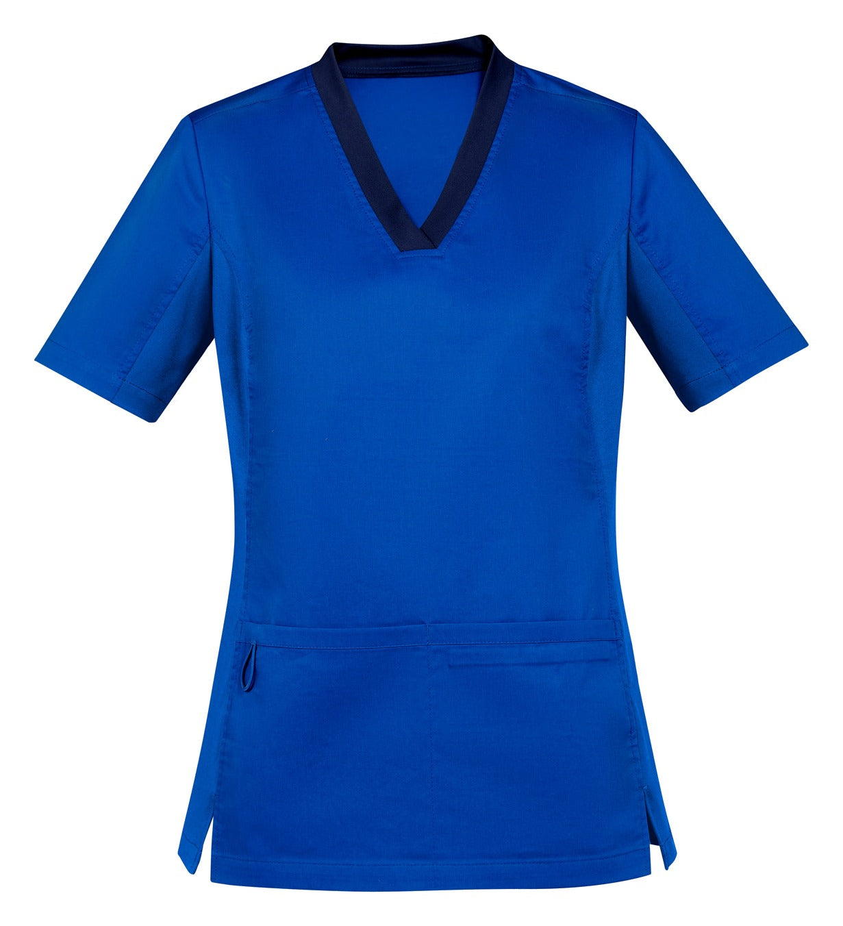 Riley Womens Stretch Scrub Top Electric Blue front view