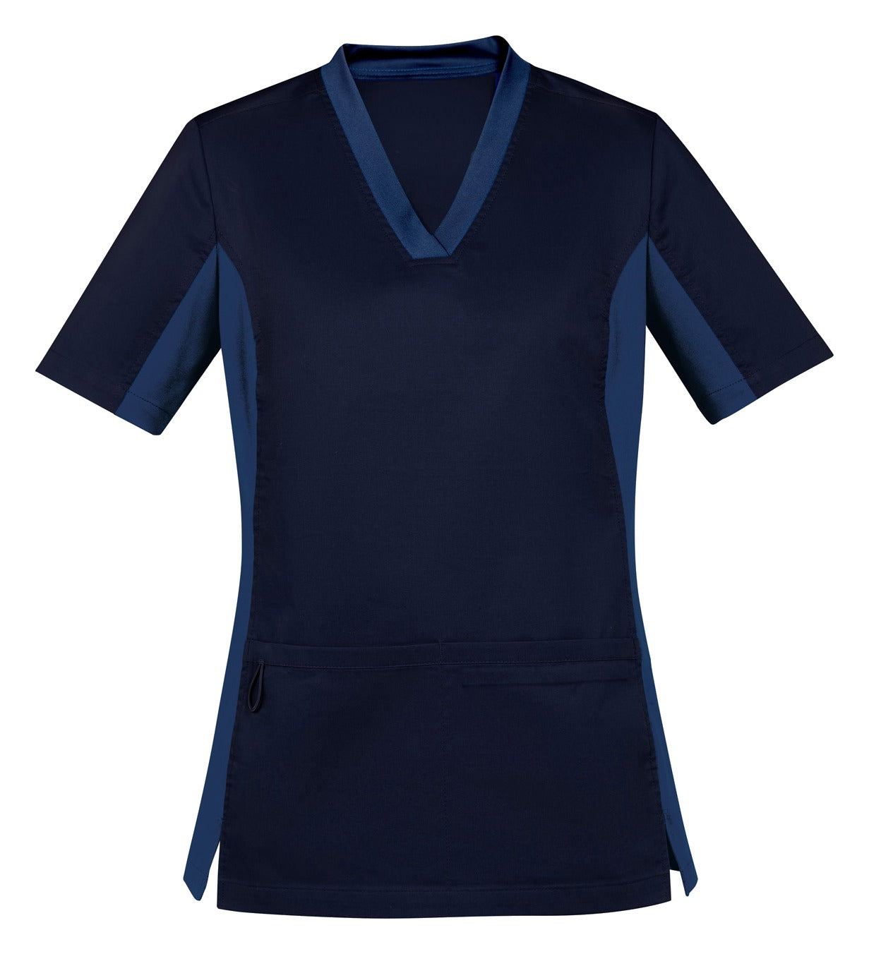 Riley Womens Stretch Scrub Top Midnight Navy front view