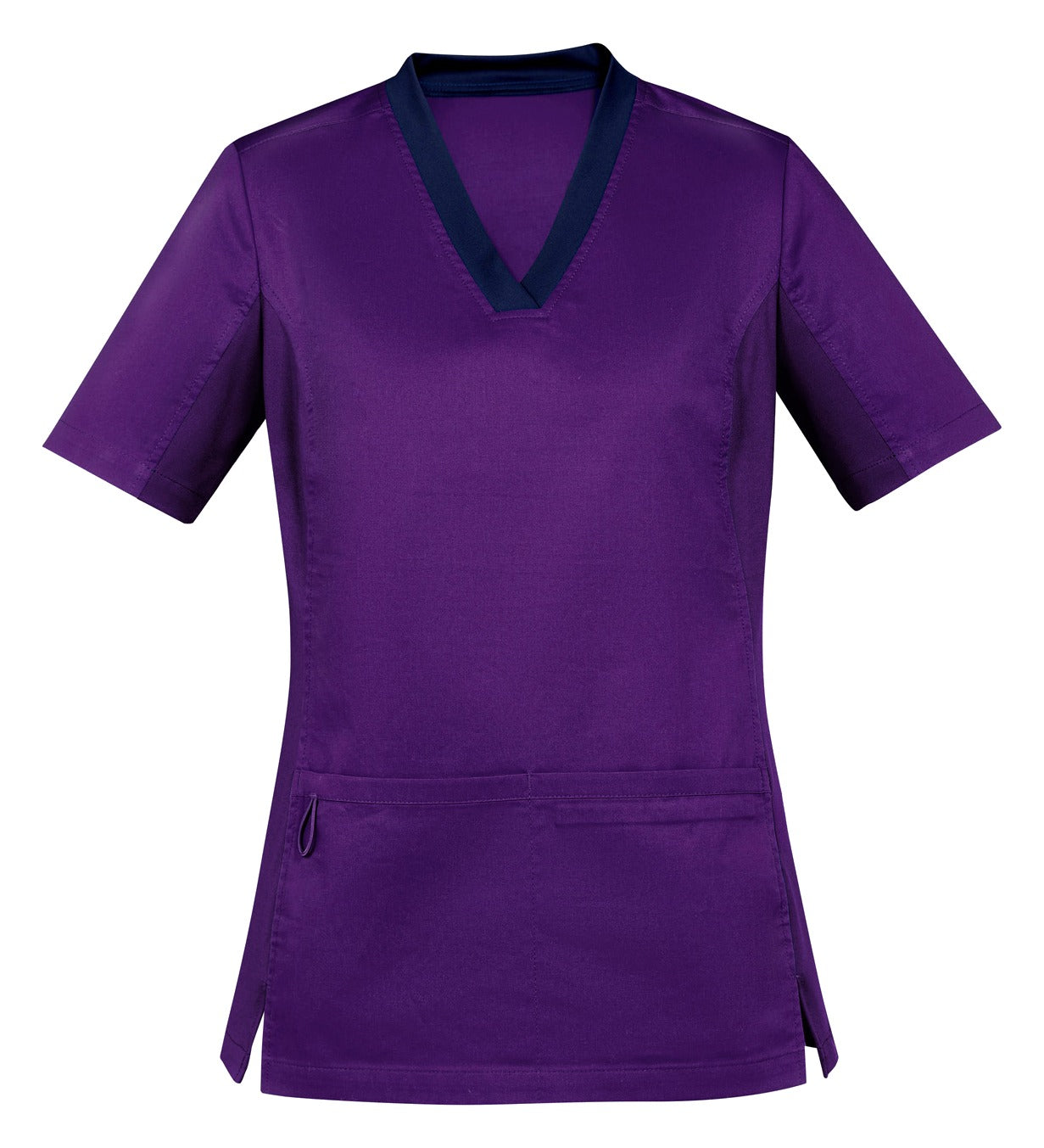 Riley Womens Stretch Scrub Top Purple front view