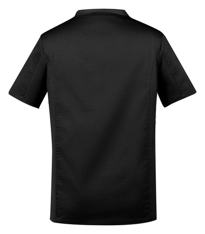 Riley Mens Stretch Scrub Top Black back view