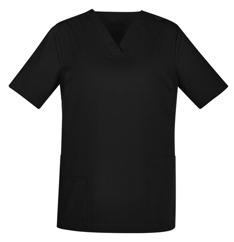 Tokyo Womens Scrub Top Black front view