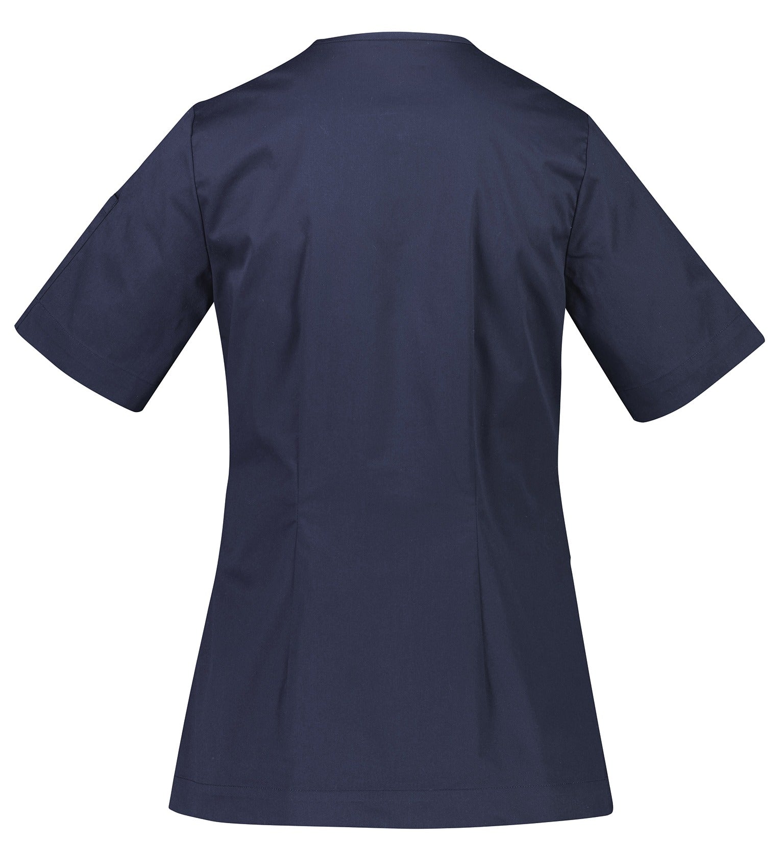 Parks Womens Zip Front Scrub Top Midnight Navy back view