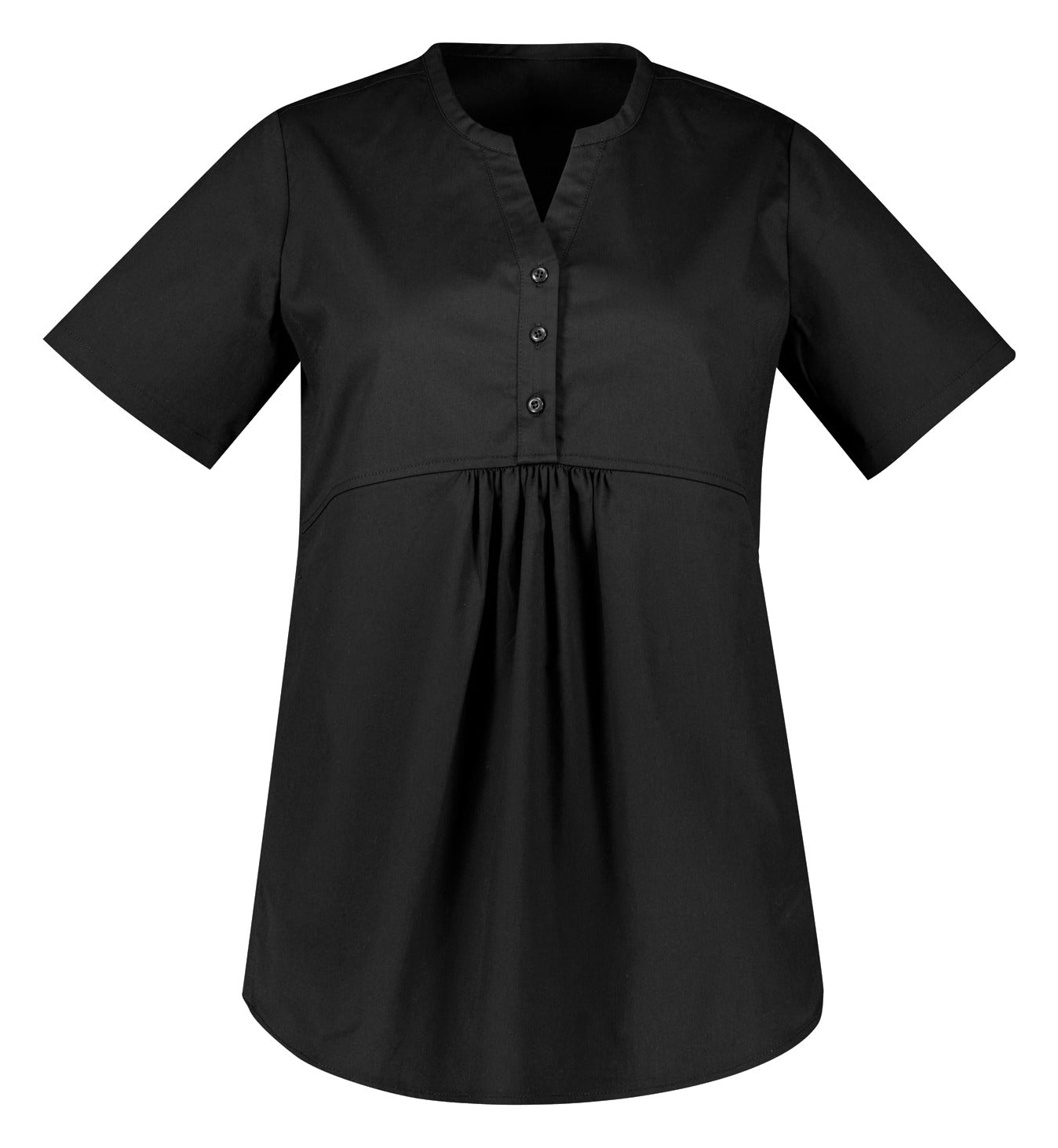 Rose Womens Tunic Scrub Top in Black
