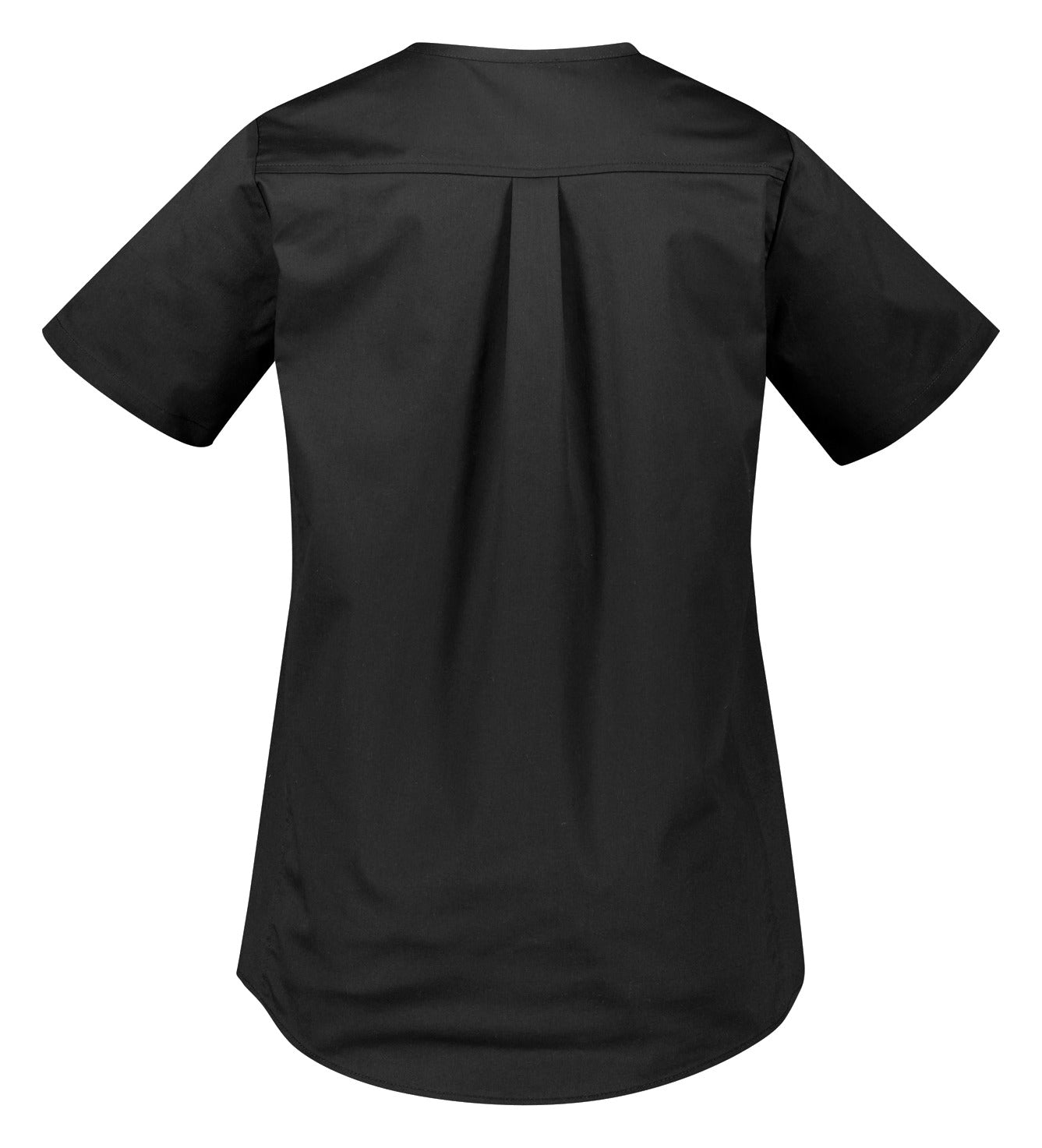 Rose Womens Tunic Scrub Top Black back view