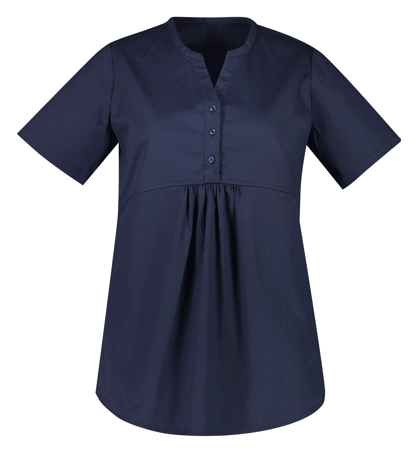 Rose Womens Tunic Scrub Top Midnight Navy front view