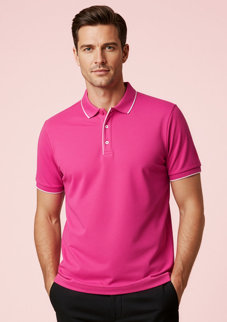 Mens Pink Short Sleeve Polo-CST313MS-inaura-0