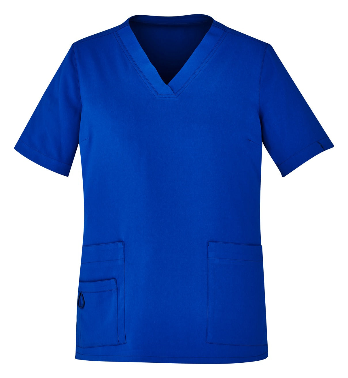 Avery Womens V-Neck Scrub Top Electric Blue front view