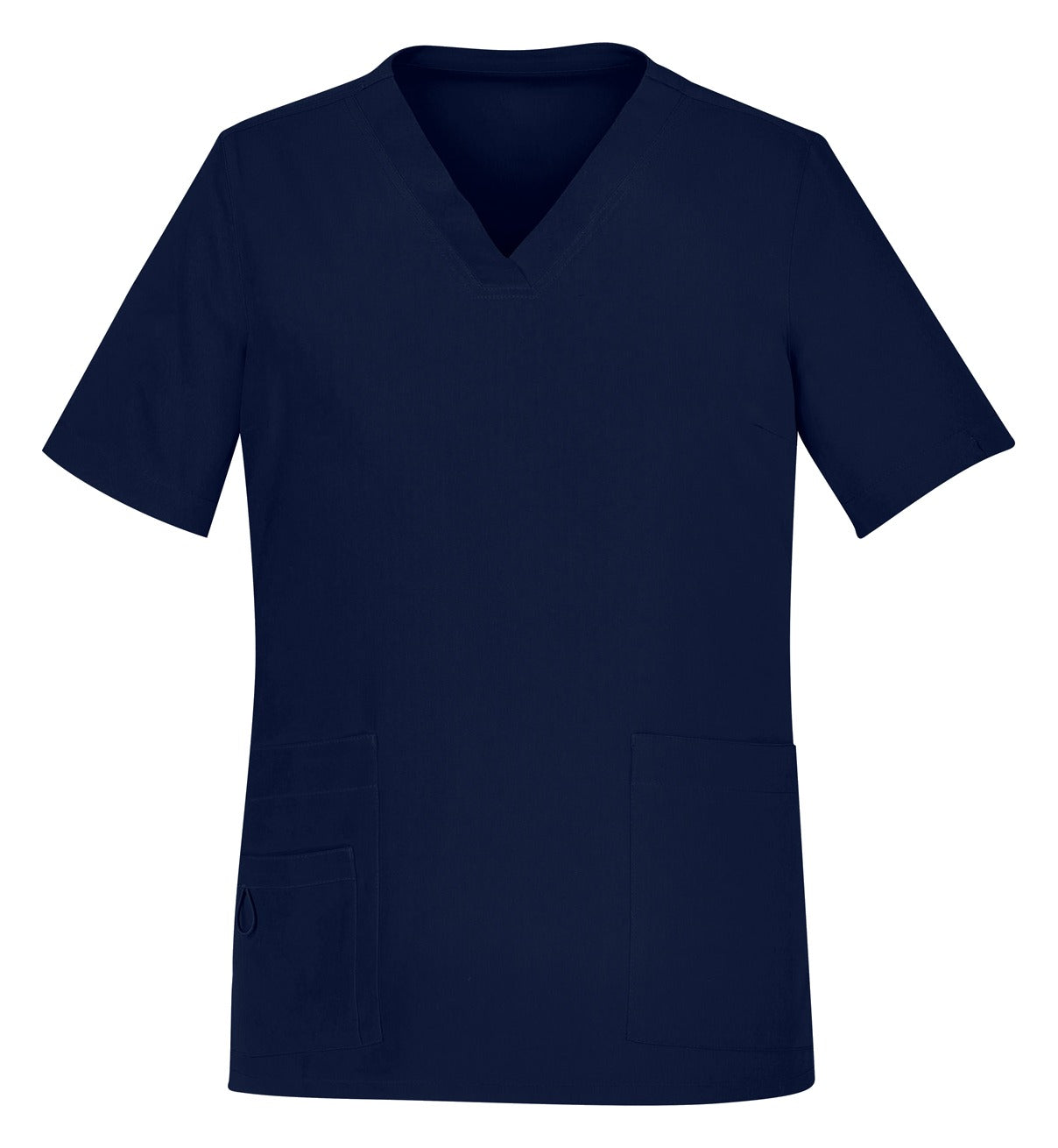 Avery Womens V-Neck Scrub Top Midnight Navy front view