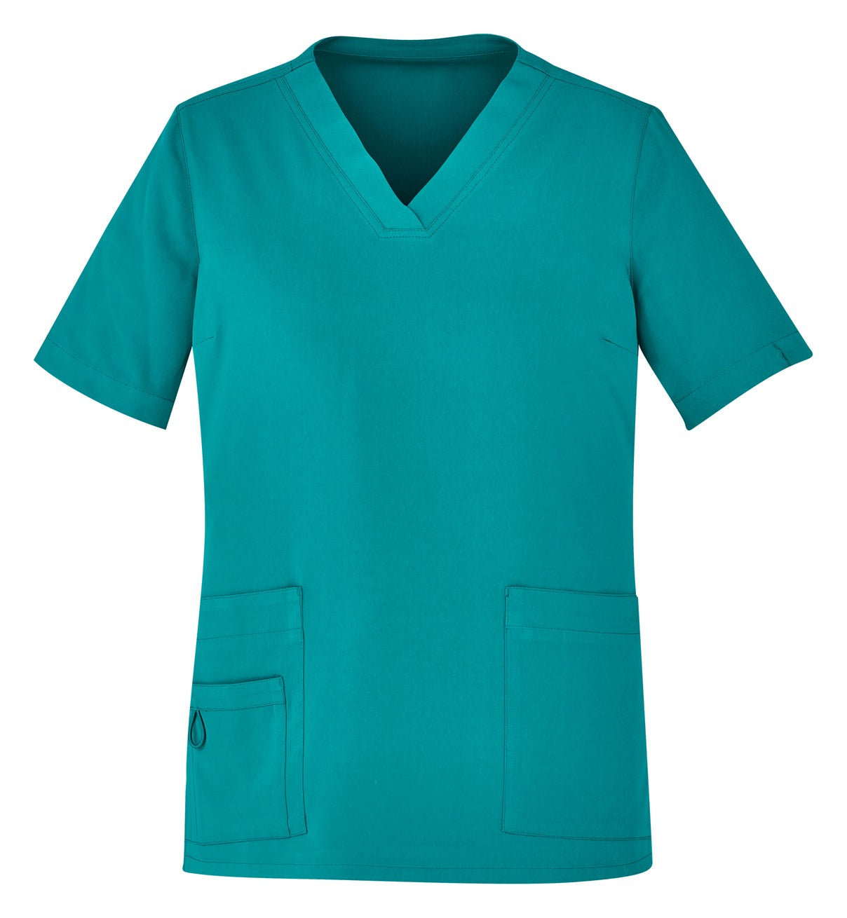 Avery Womens V-Neck Scrub Top Teal front view
