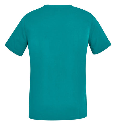 Avery Womens V-Neck Scrub Top Teal back view