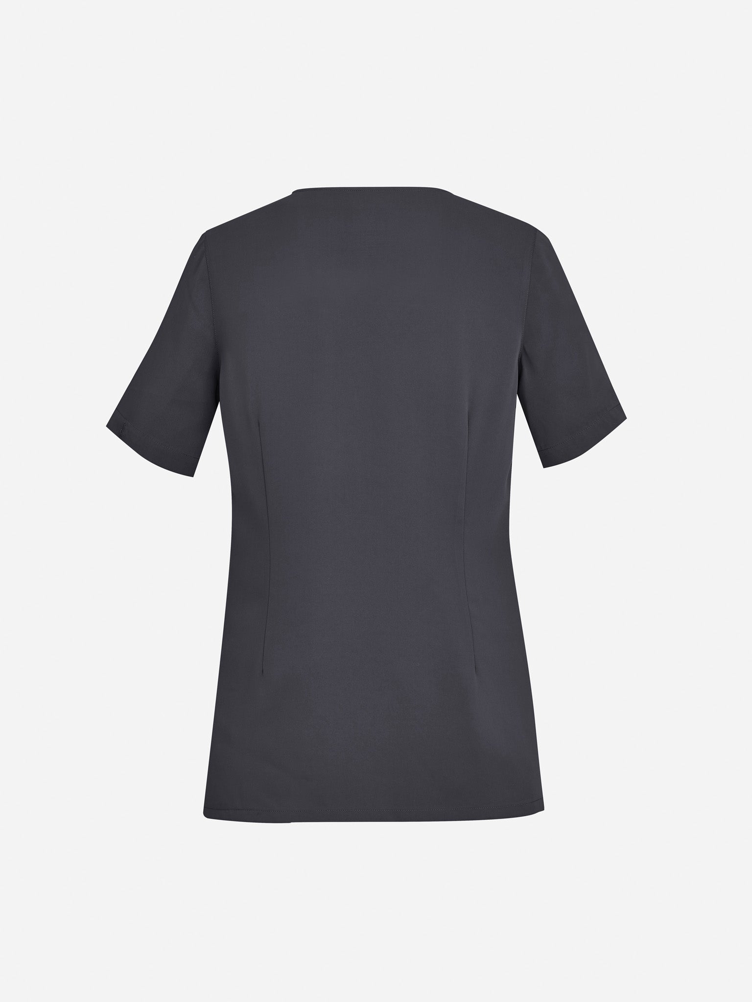 Avery Womens Round Neck Scrub Top Charcoal back view