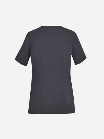 Avery Womens Round Neck Scrub Top Charcoal back view