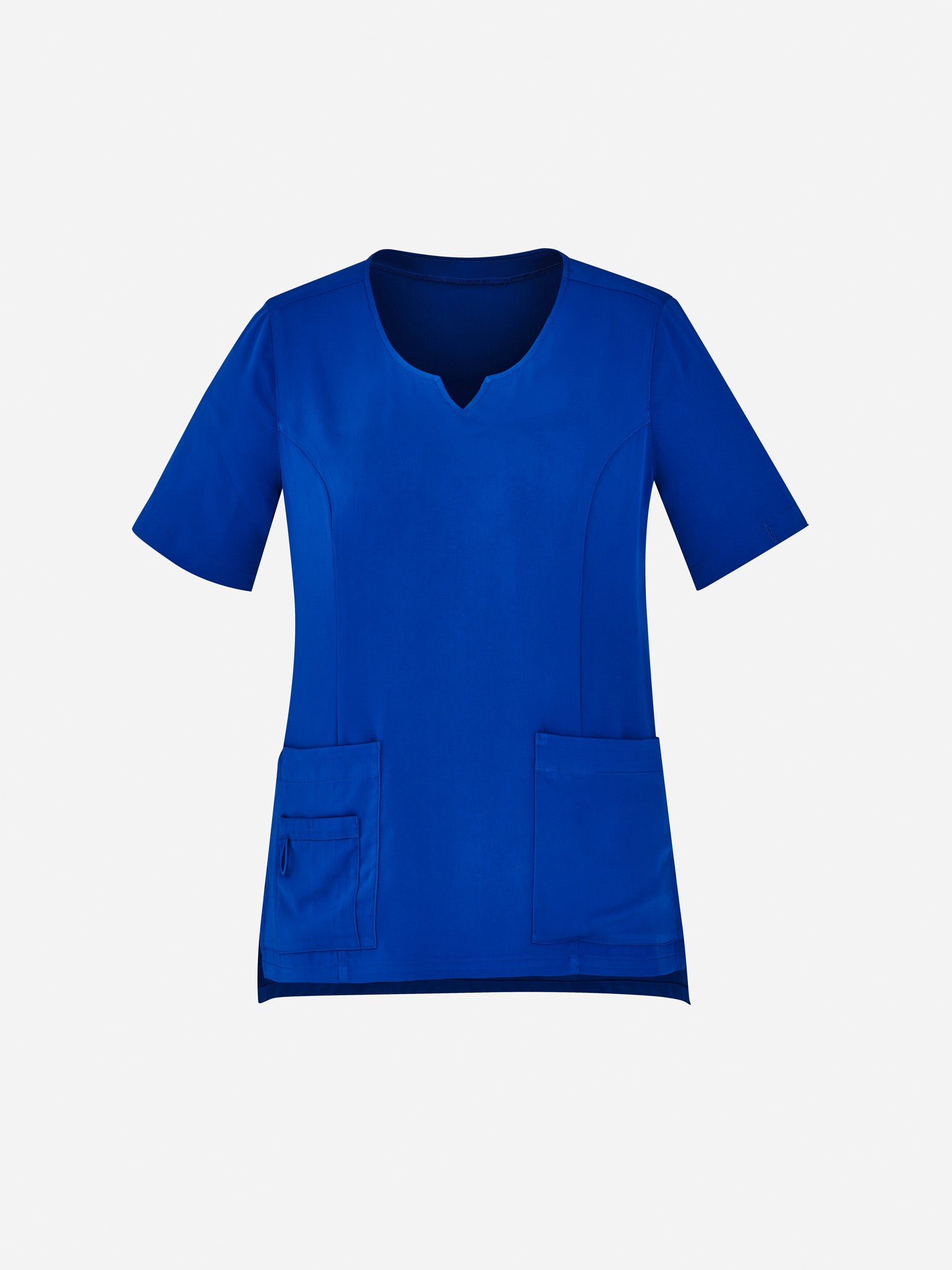 Avery Womens Round Neck Scrub Top Electric Blue front view