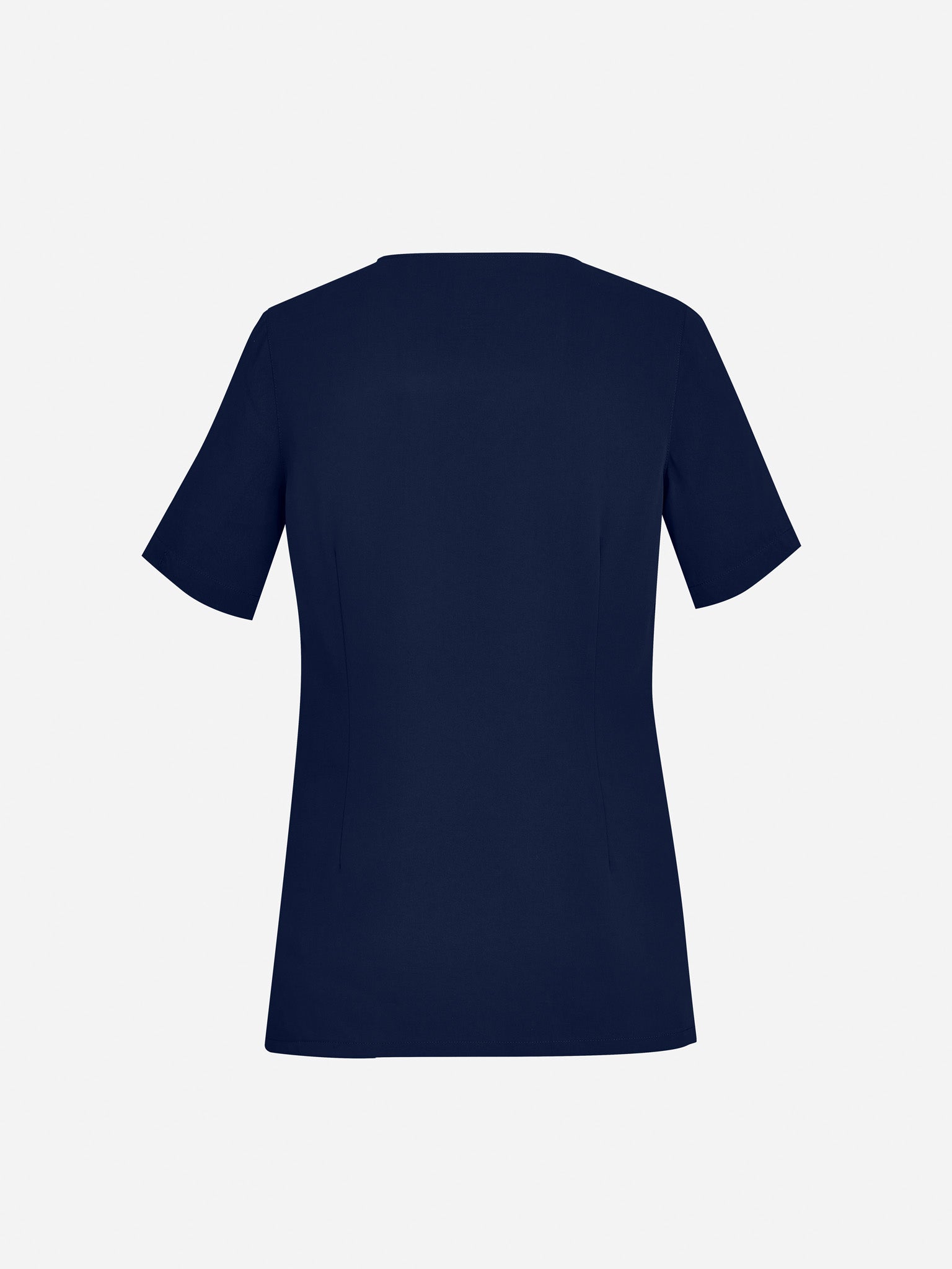 Avery Womens Round Neck Scrub Top Midnight Navy back view
