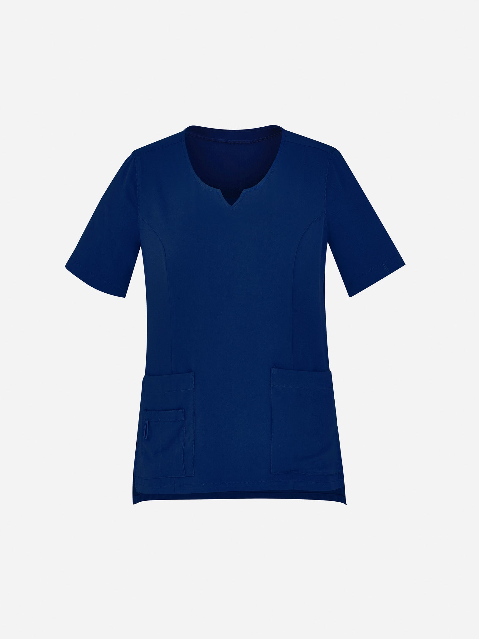 Avery Womens Round Neck Scrub Top Navy front view