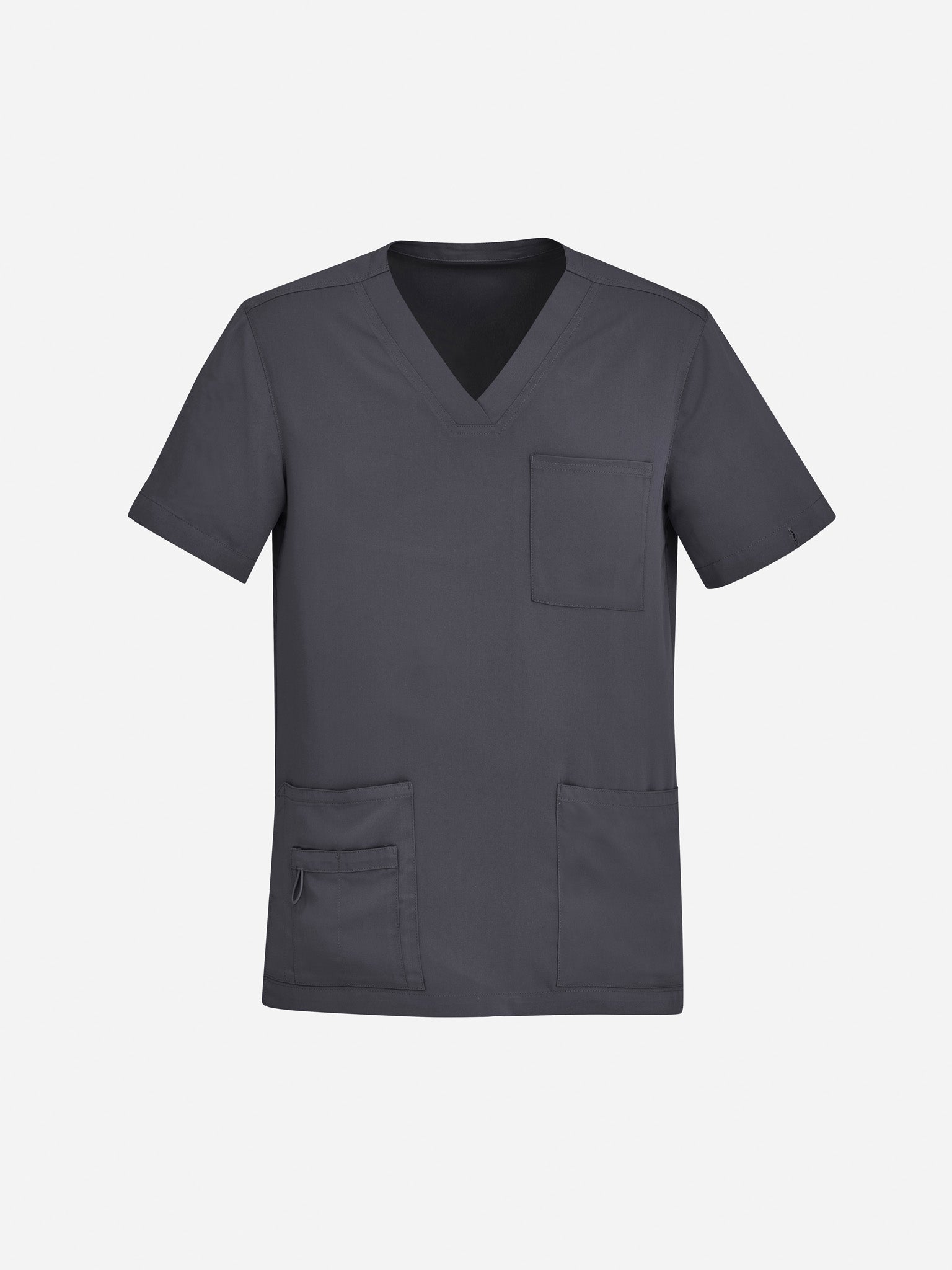 Avery Mens V-Neck Scrub Top Charcoal front view