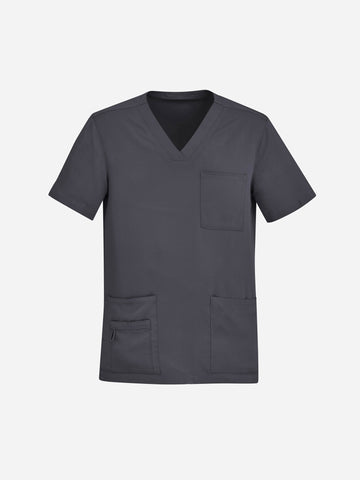 Avery Mens V-Neck Scrub Top Charcoal front view