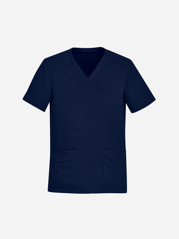 Avery Mens V-Neck Scrub Top Midnight Navy front view