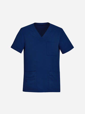Avery Mens V-Neck Scrub Top Navy front view