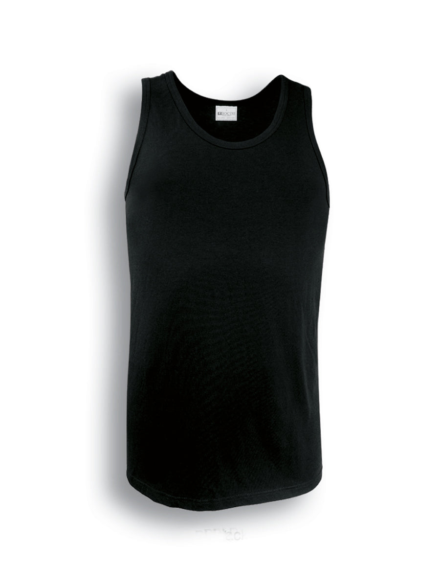 Mens Cotton Singlet in Black