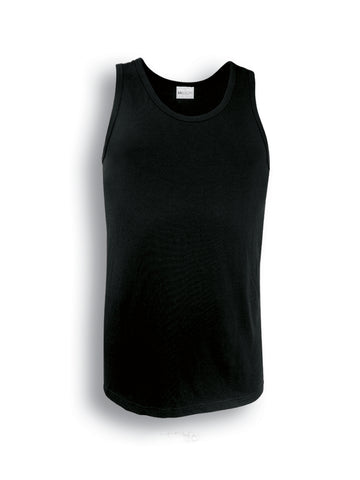 Mens Cotton Singlet in Black
