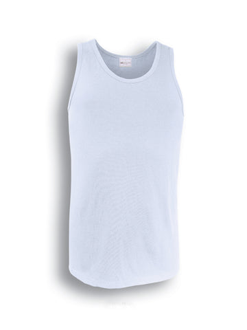 Mens Cotton Singlet in White