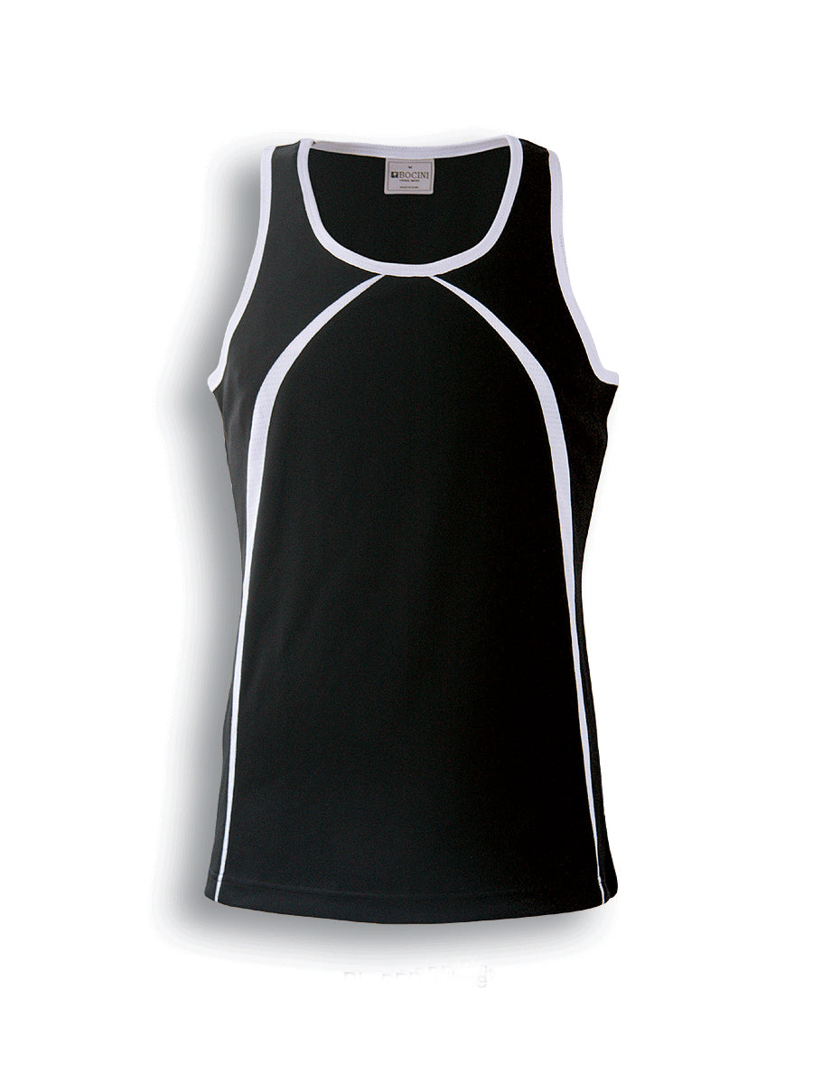 Ladies Breezeway Singlet in Black/White