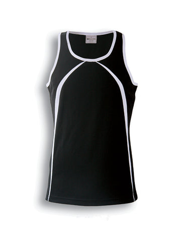 Ladies Breezeway Singlet in Black/White