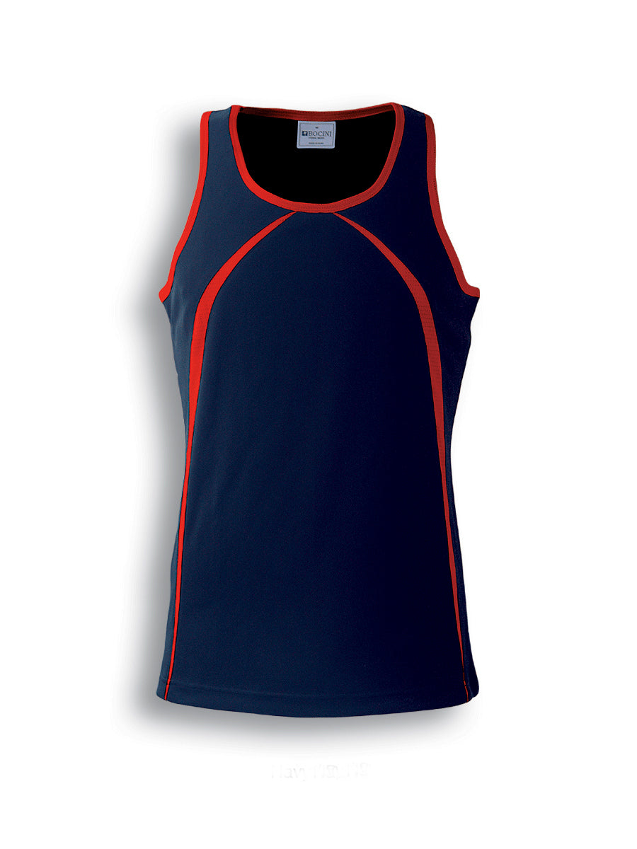 Ladies Breezeway Singlet in Navy/Red