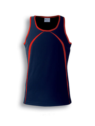 Ladies Breezeway Singlet in Navy/Red