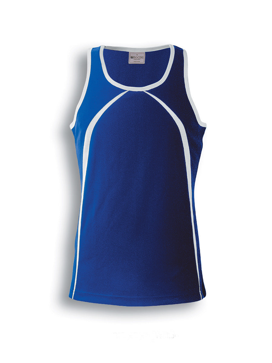 Ladies Breezeway Singlet in Royal/White