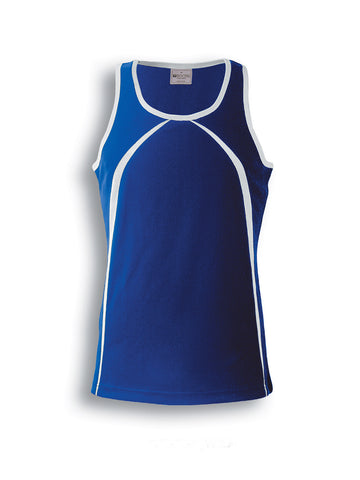 Ladies Breezeway Singlet in Royal/White