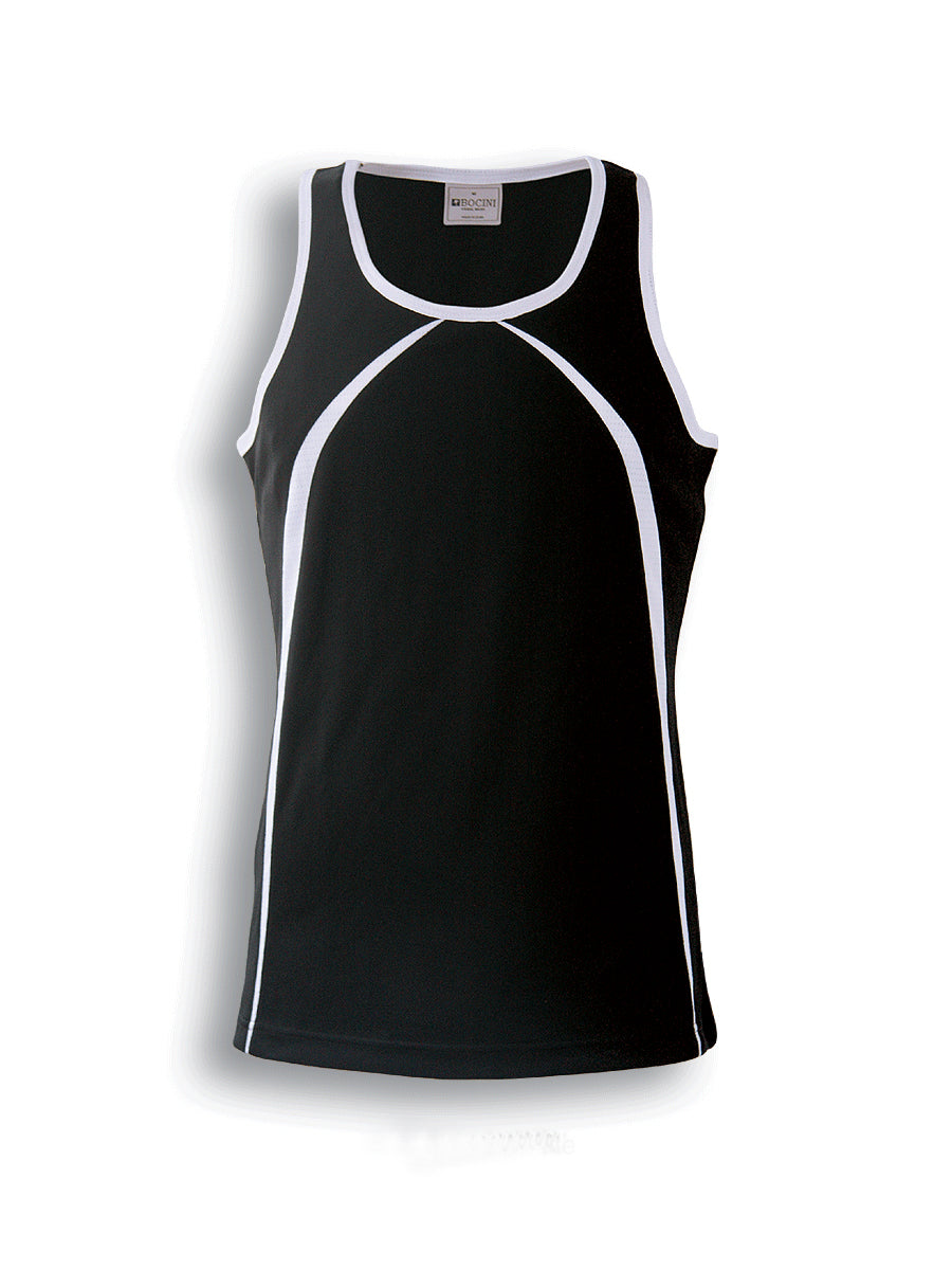 Mens Breezeway Singlet in Black/White