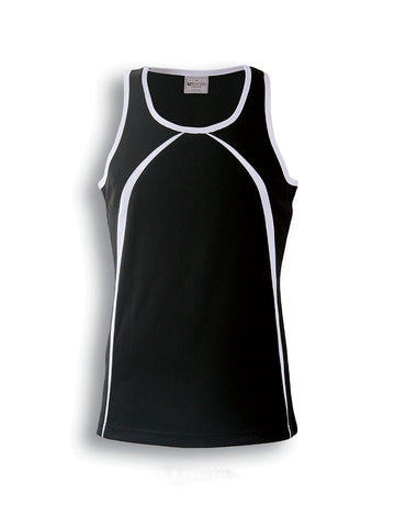 Mens Breezeway Singlet in Black/White