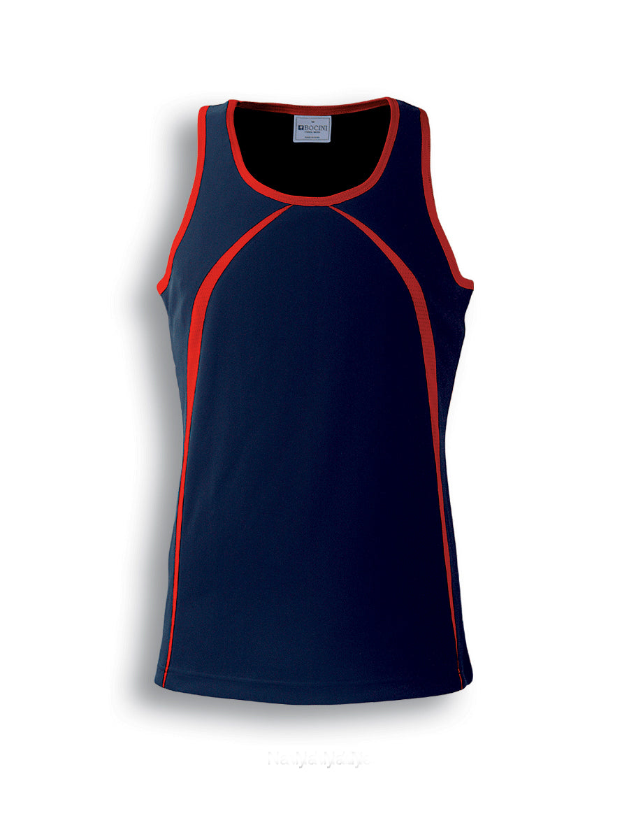 Mens Breezeway Singlet in Navy/Red