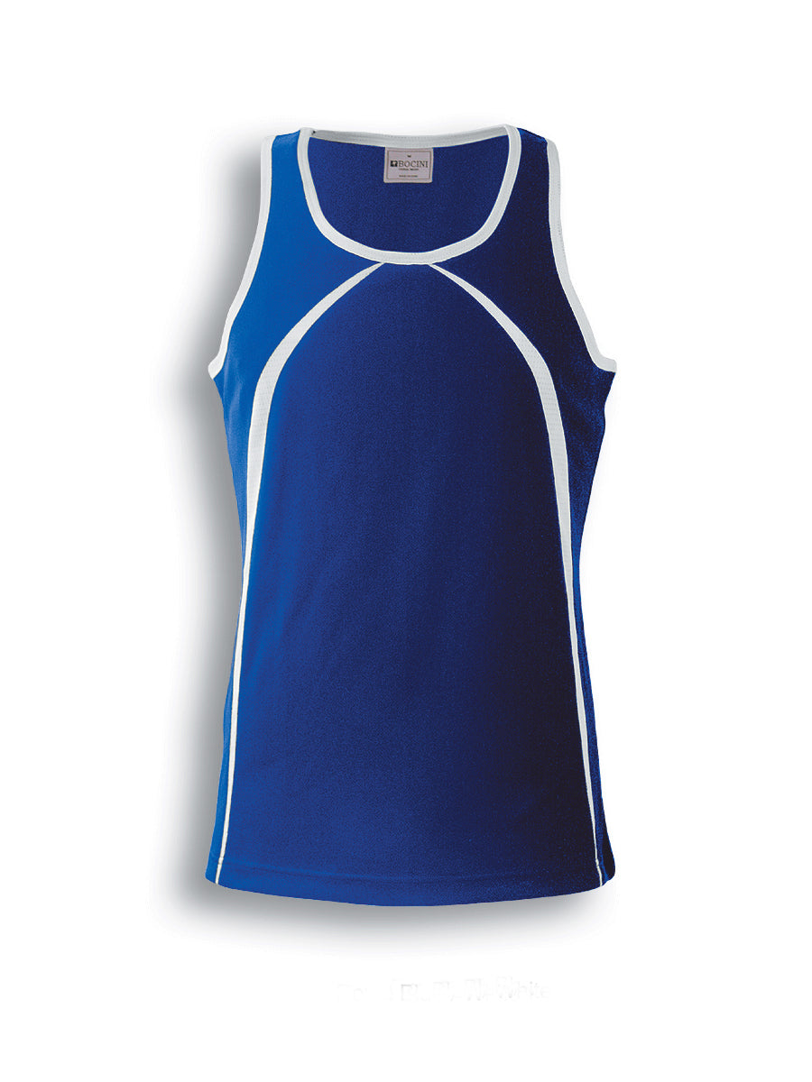 Mens Breezeway Singlet in Royal/White