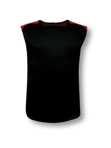 Team Essentials - Mens Contrast Feature Tank in Black/Red