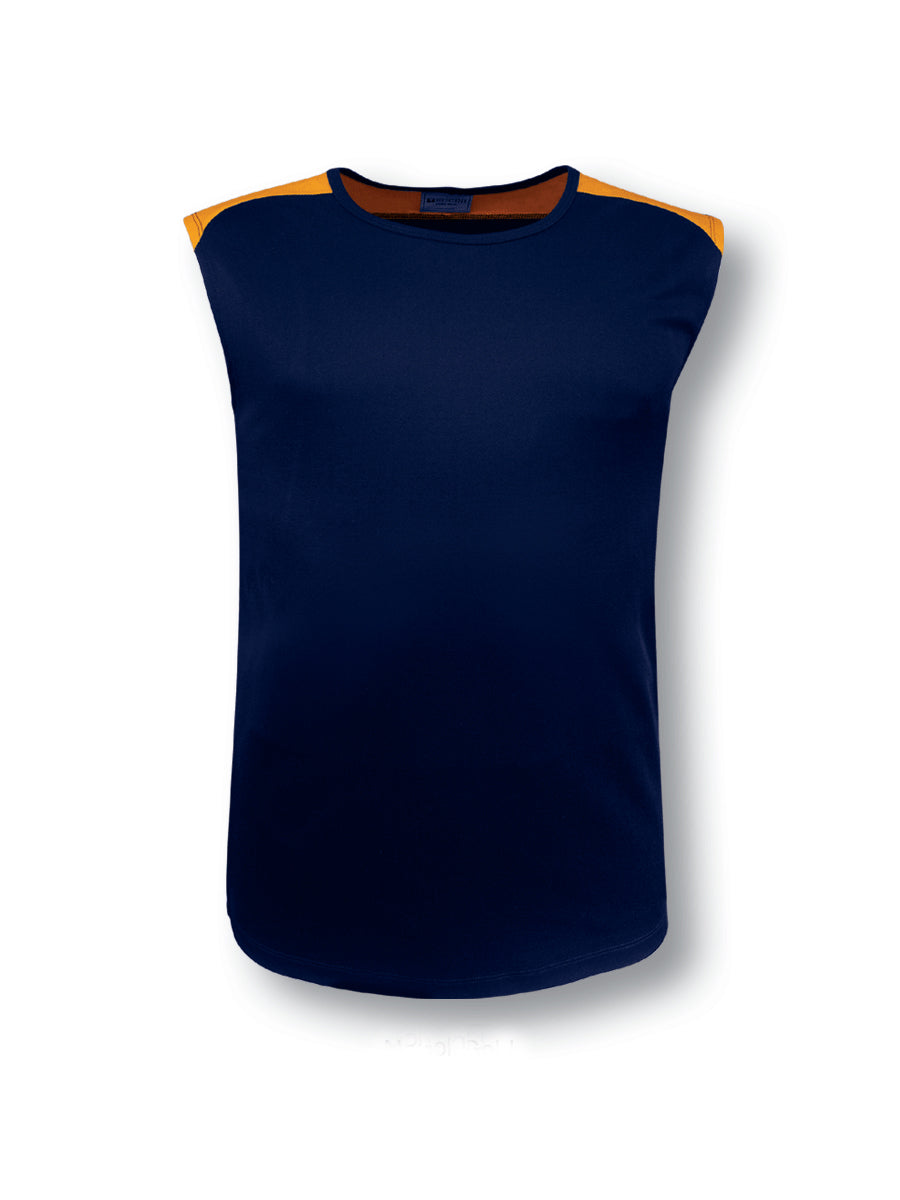 Team Essentials - Mens Contrast Feature Tank in Navy/Gold