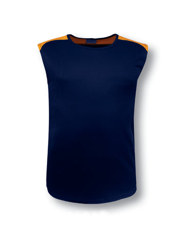 Team Essentials - Mens Contrast Feature Tank in Navy/Gold