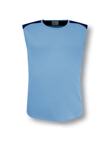 Team Essentials - Mens Contrast Feature Tank in Sky Blue/Navy