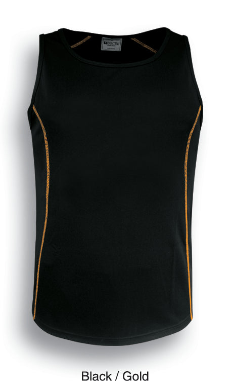 Stitch Feature Essentials-Mens Stitch Singlet in Black/Gold