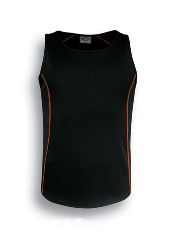 Stitch Feature Essentials-Mens Stitch Singlet in Black/Orange
