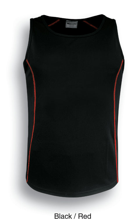 Stitch Feature Essentials-Mens Stitch Singlet in Black/Red
